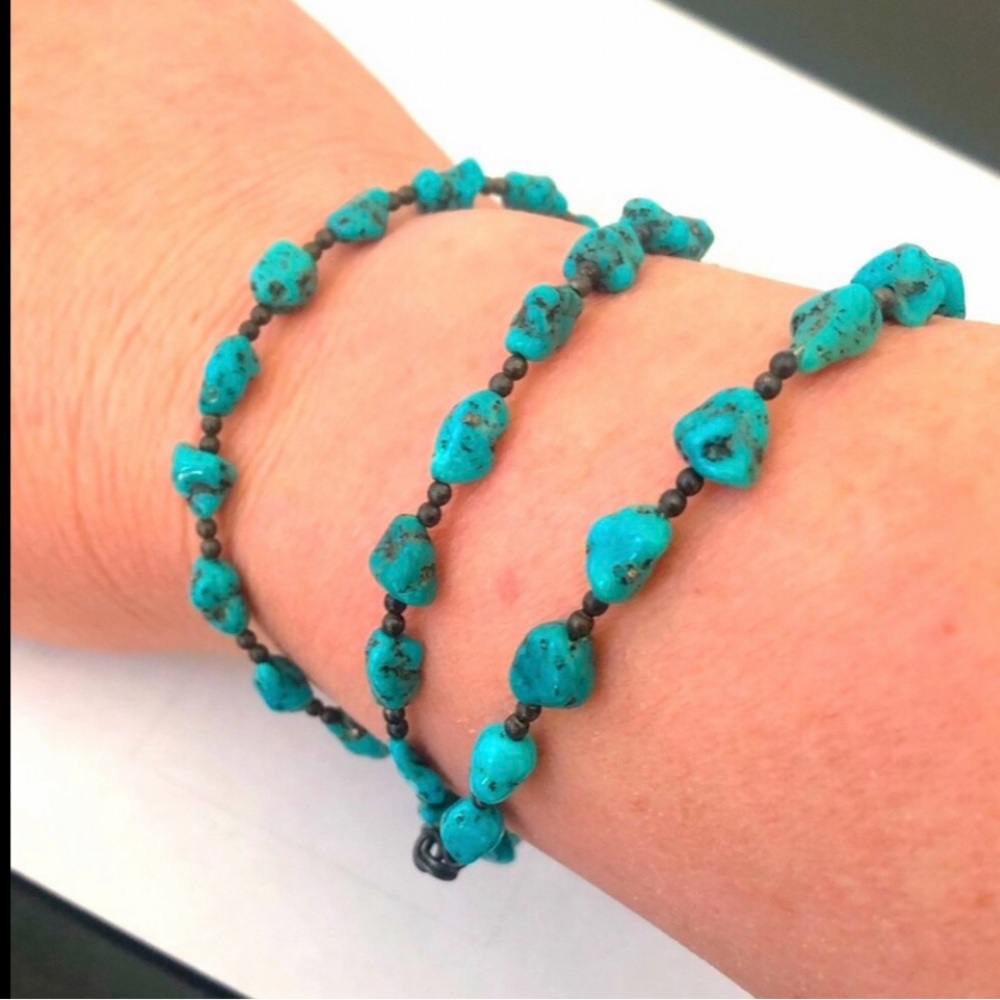 Vintage Genuine Apache Turquoise Nugget Necklace Bracelet